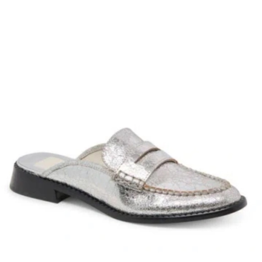 Dolce Vita Metallic Silver Loafer Mule